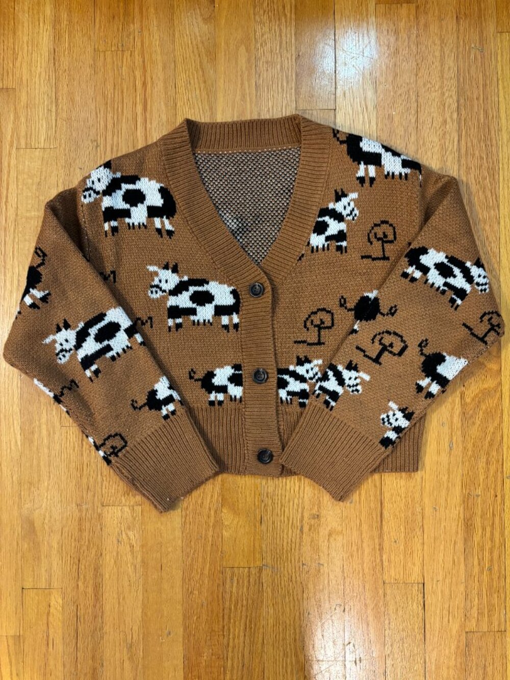 Romwe Cow Print Cardigan